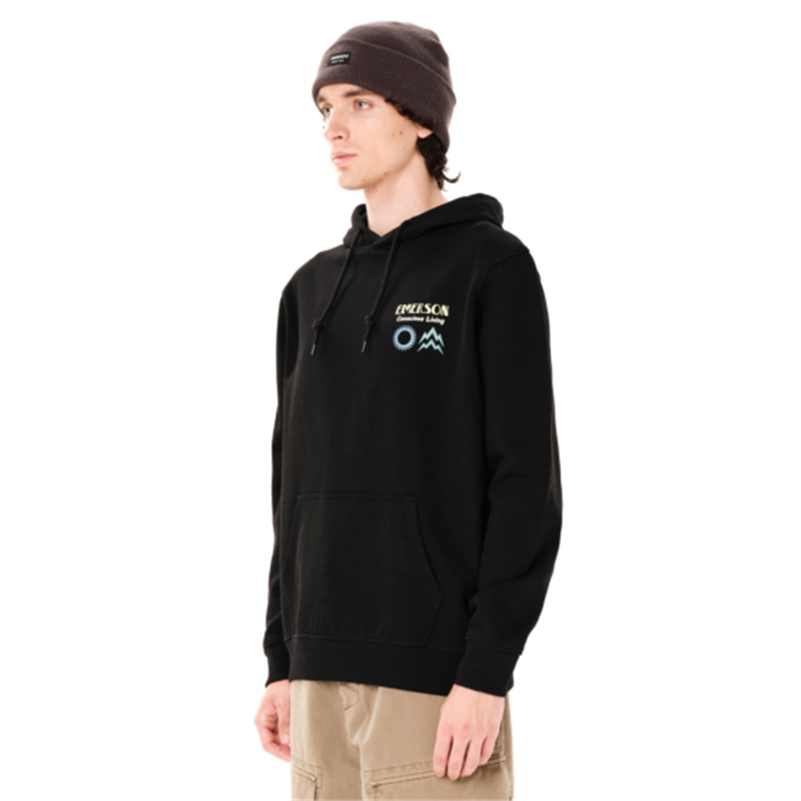 Emerson 262.EM20.19 ανδρικό pullover hoodie Black