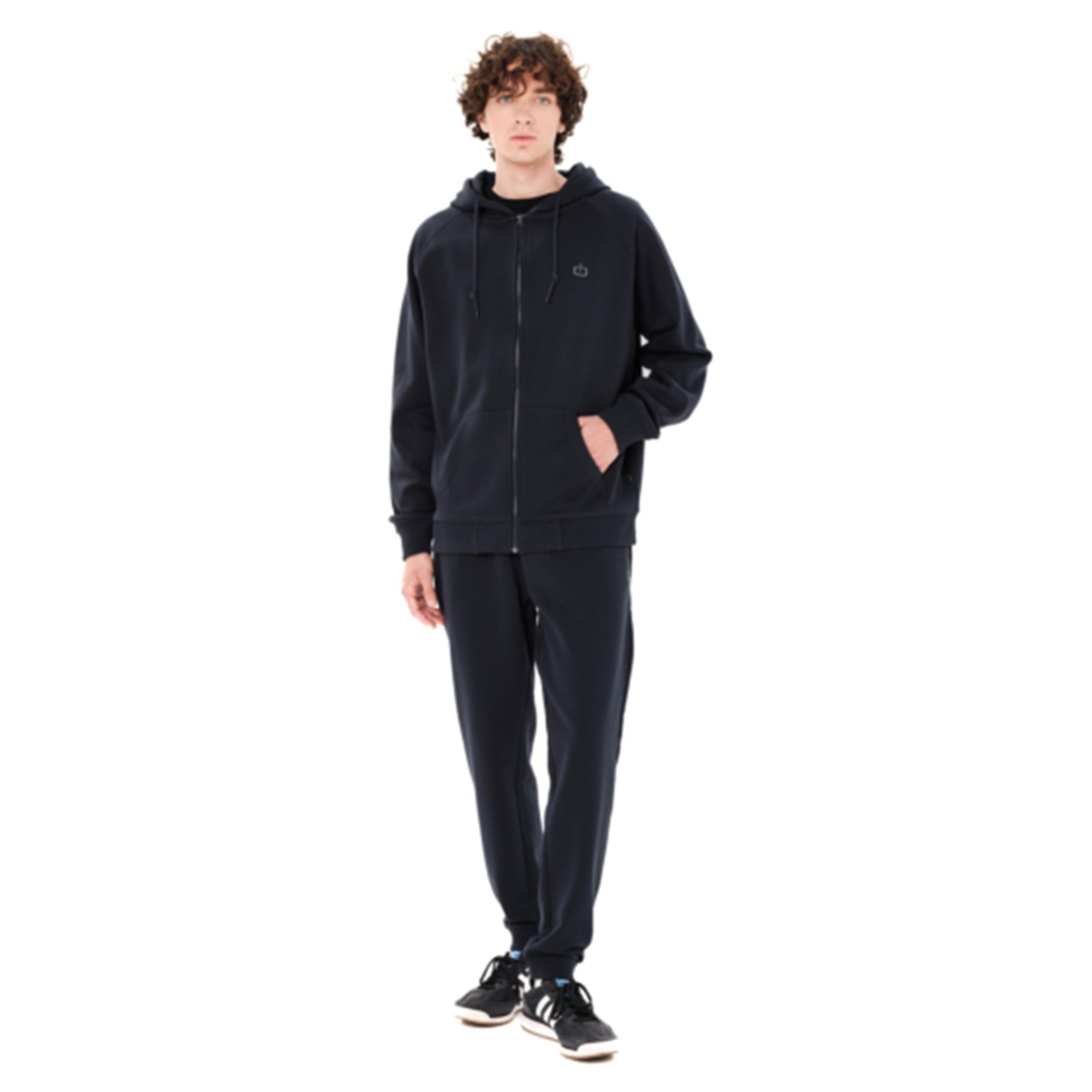 Emerson 262.EM21.89 ανδρική full zip ζακέτα με κουκούλα Dusky Blue
