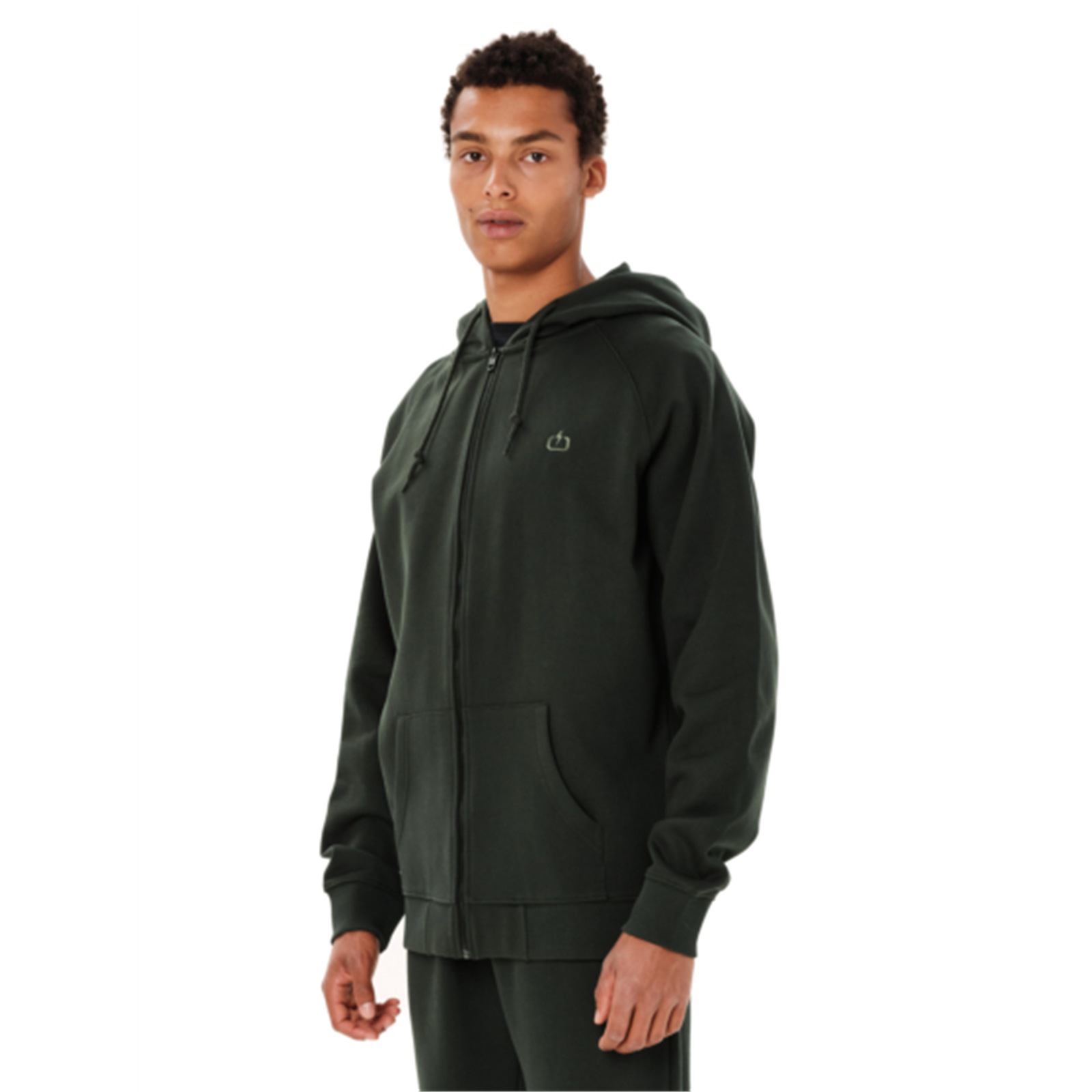 Emerson 262.EM21.89 ανδρική full zip ζακέτα με κουκούλα Forest Green