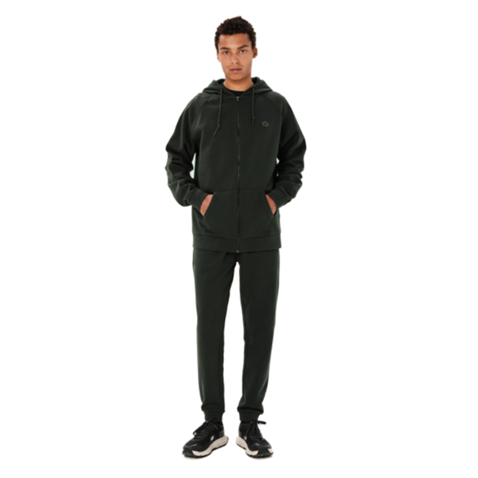 Emerson 262.EM21.89 ανδρική full zip ζακέτα με κουκούλα Forest Green