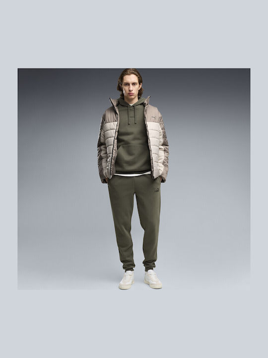 Puma Essentials No.1 Logo Ανδρικό Παντελόνι Φόρμας Χακί 682607-86 - Image 2