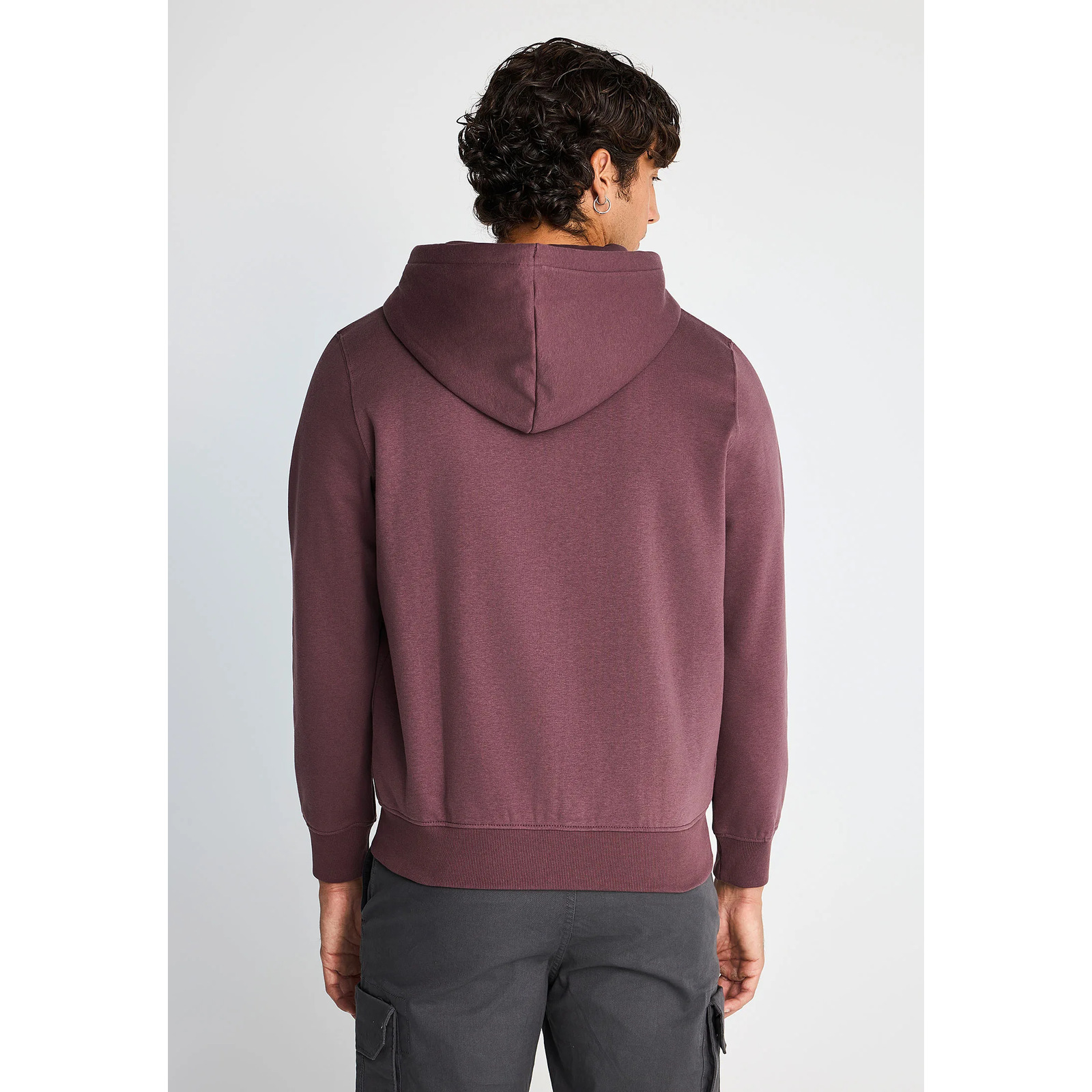 Funky Buddha ανδρική φούτερ ζακέτα με κουκούλα Shadow Mauve – φωτογραφία προϊόντος 2