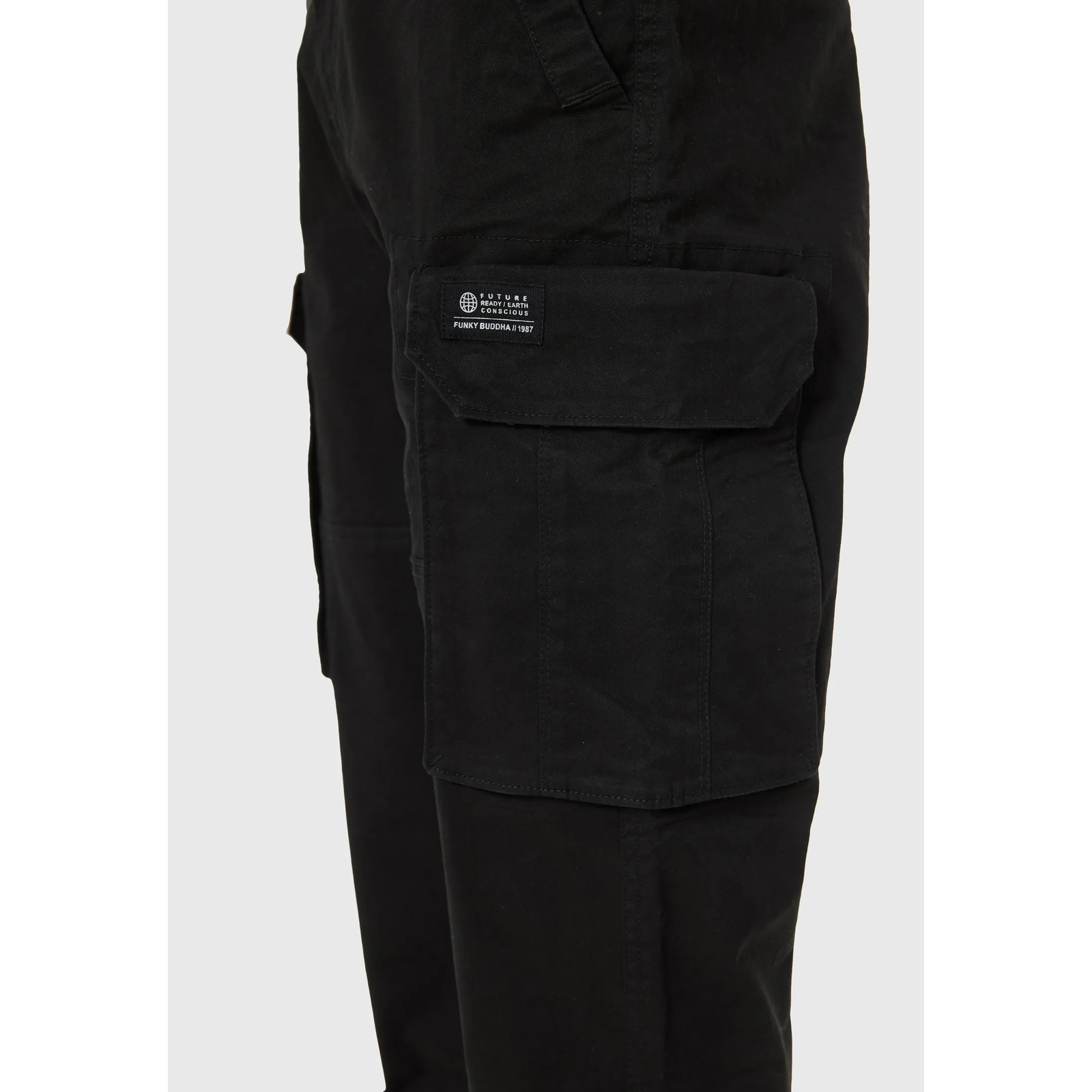 Funky Buddha ανδρικό cargo jogger παντελόνι Black – φωτογραφία προϊόντος 4