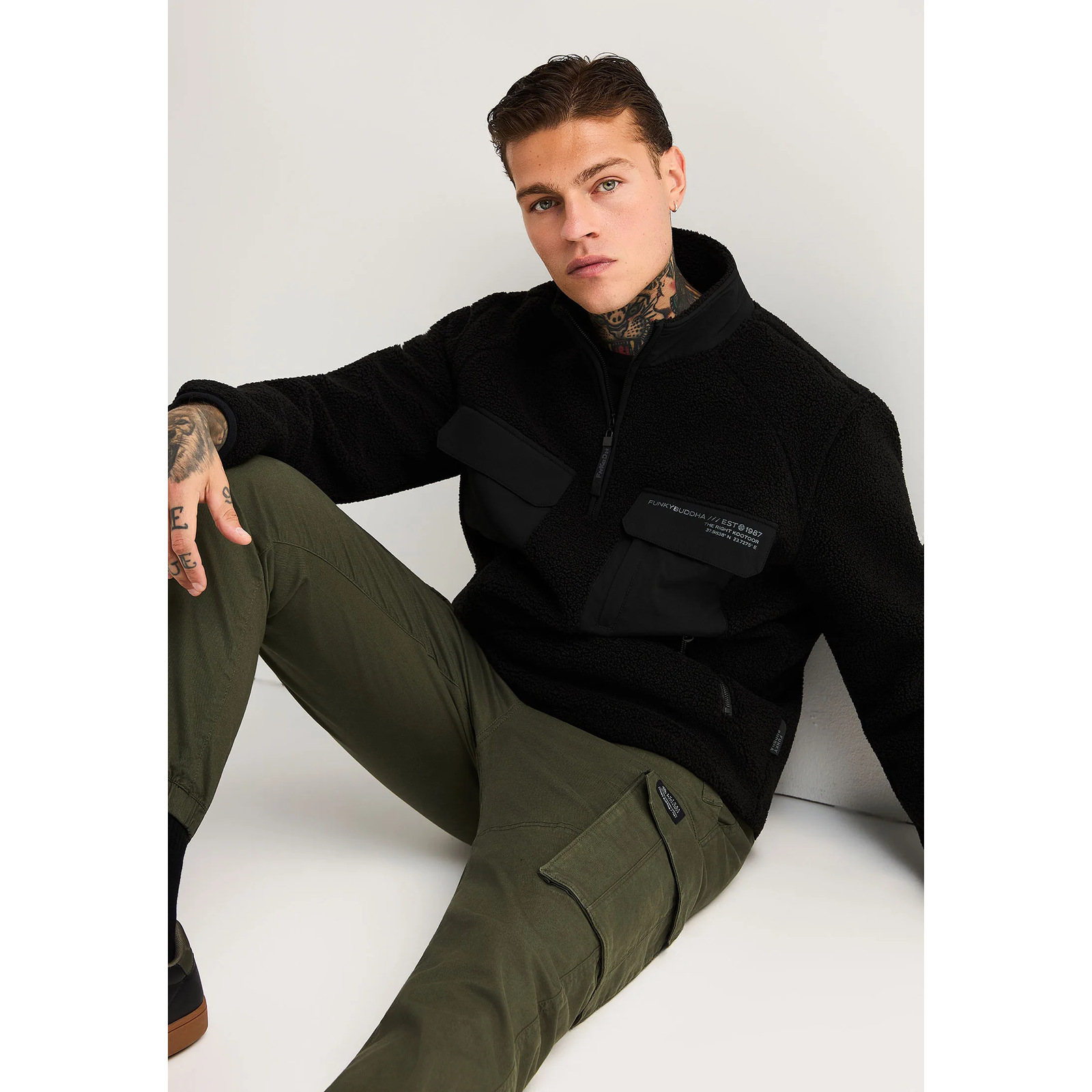 Funky Buddha ανδρικό cargo jogger παντελόνι Deep Forest – φωτογραφία προϊόντος 3